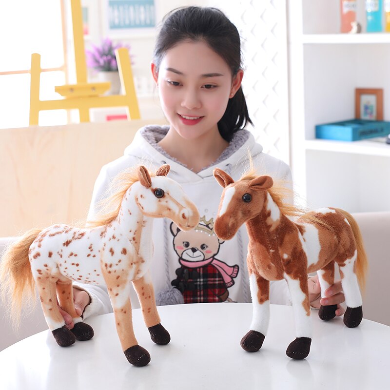 28-70CM Simulation Horse Plush Toys Cute Stuffed Animal Doll Soft Realistic Horse Toy Kids Newborn Birthday Gift Home Decoration