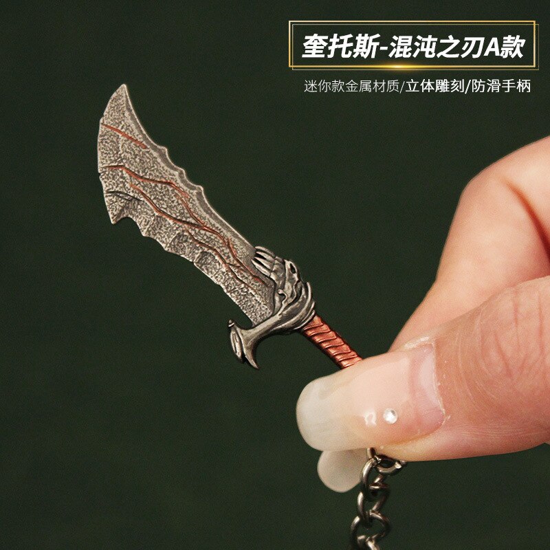 [8CM~3.14"] Metal Chaos Blade of Olympus God of War Kratos Game Peripheral 1/12 Doll Equipment Mini Sword Weapon Model Keychain Ornament