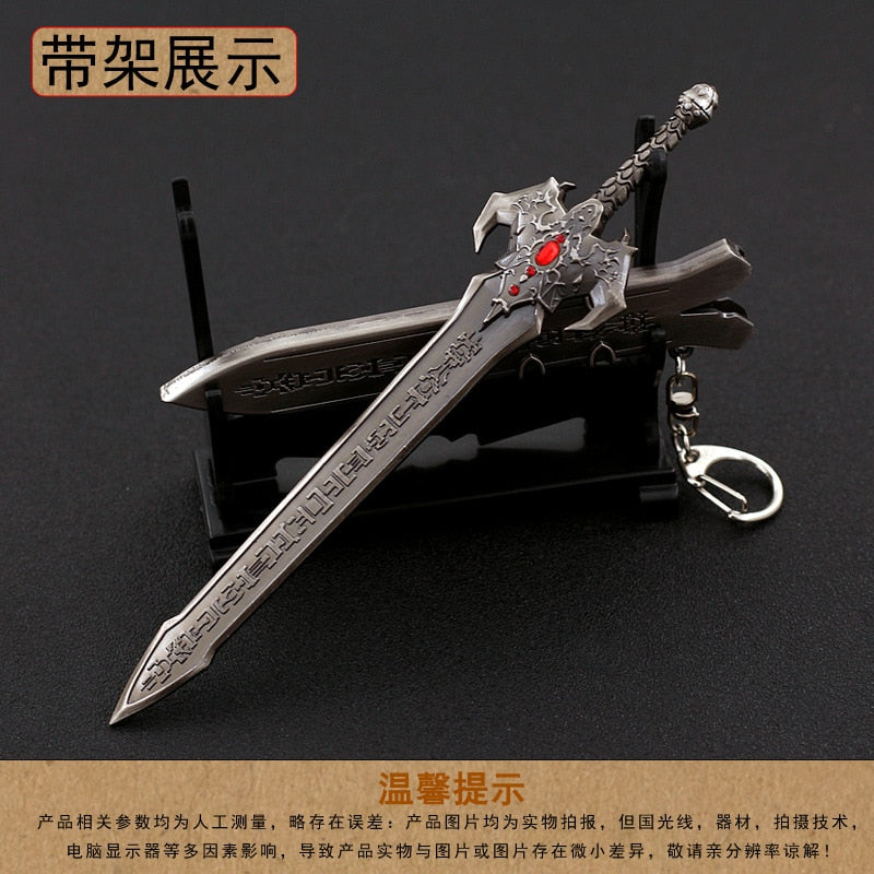 [16CM~6.29"] Demon Sword Ancient Chinese All-metal Cold Weapon Model Ornament Decorate Crafts Keychain Doll Equipment Toys for Male Boys
