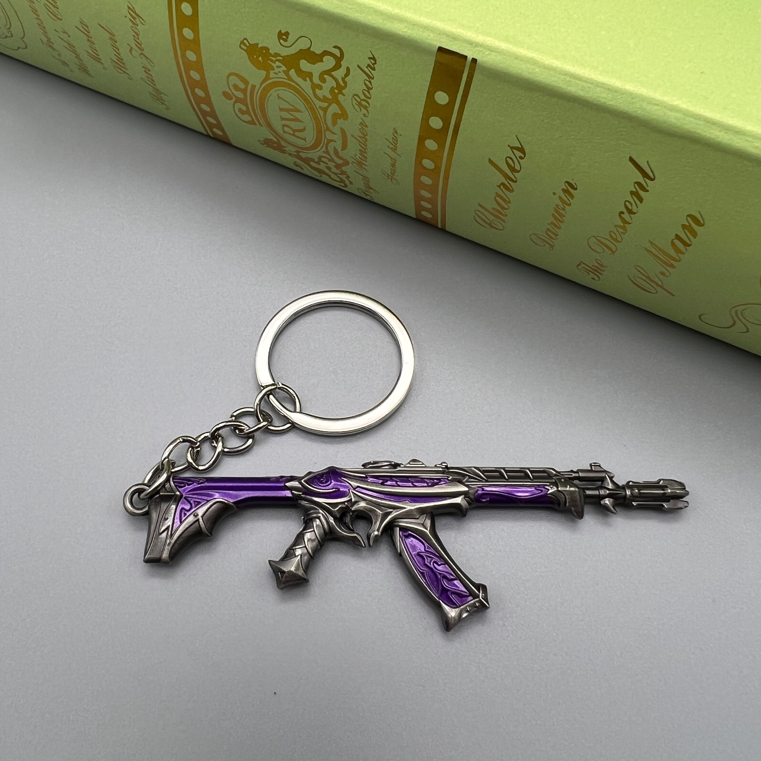 [9CM~3.54"] Valorant Ruffian AKM Metal Gun Game Peripherals 1/12 Doll Equipment Weapon Miniatures Keychain Toys for Male Boys Zinc Alloy