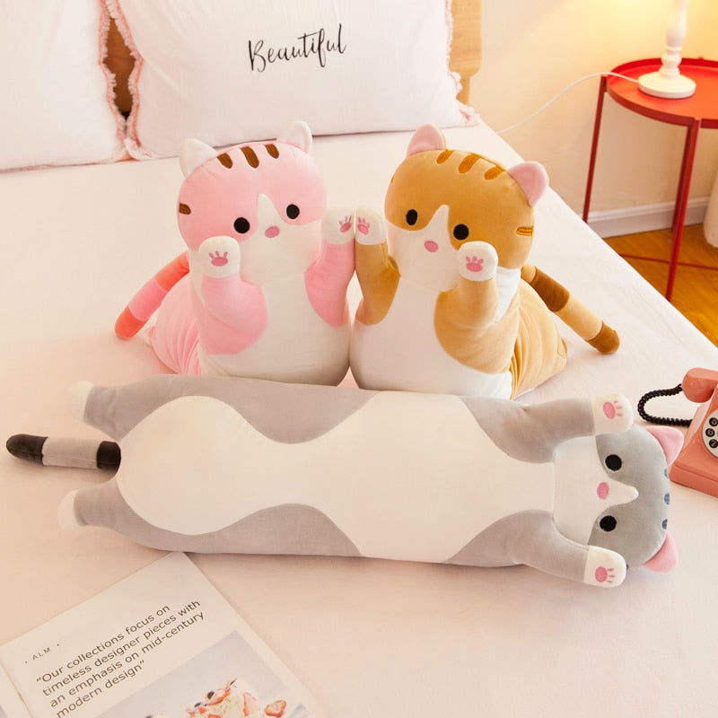Lovely Plush Long Cat Toys Pillow Soft Sleeping Cushion Nap Pillow Stuffed Animal Dolls Kawaii Toy Children Girls Valentine's