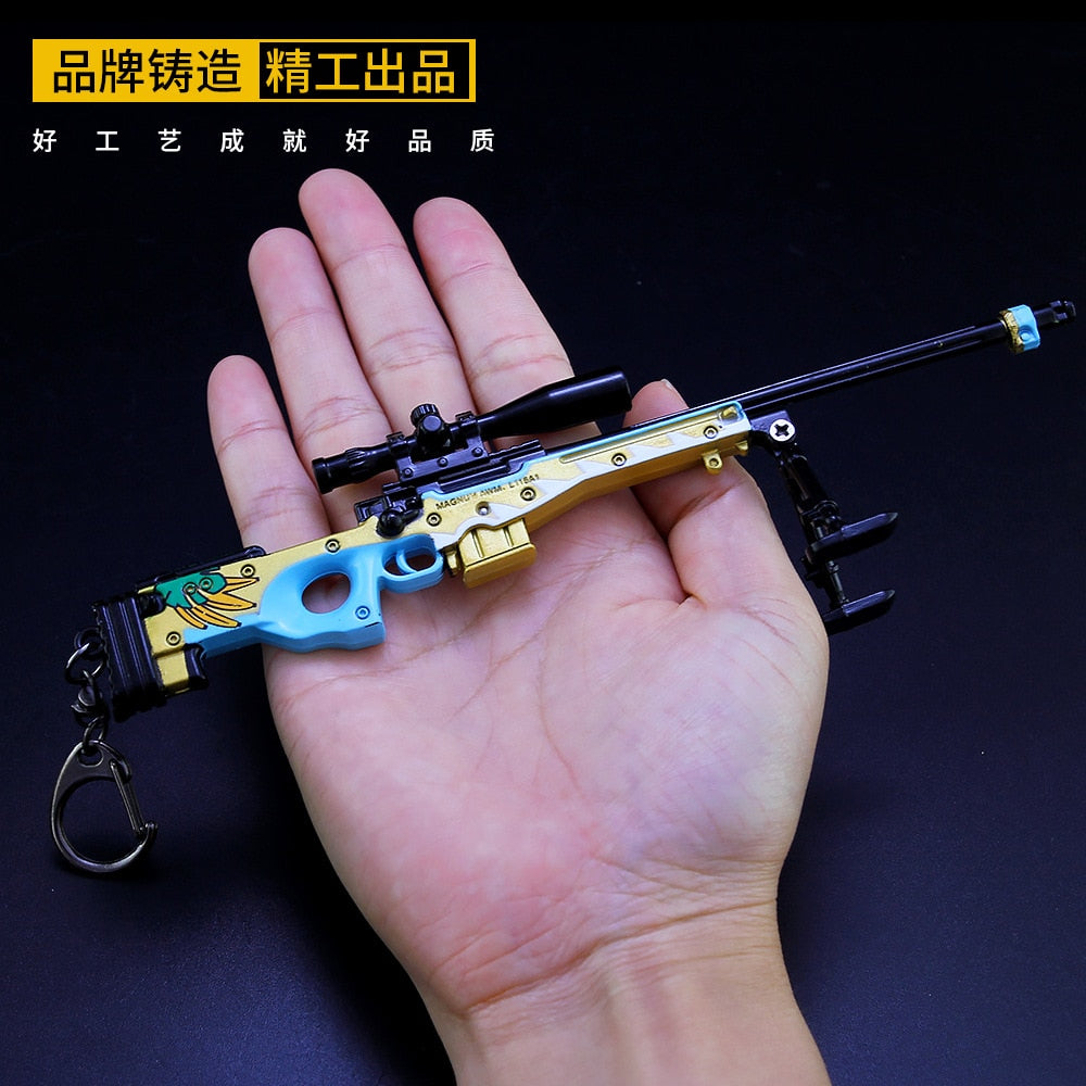 [18CM~7.08"] AWM Magnum Military Bolt Action Sniper Rifle Metal Gun Weapon Miniatures 1/6 Soldier Doll Equipment Accessories Toy for Boy
