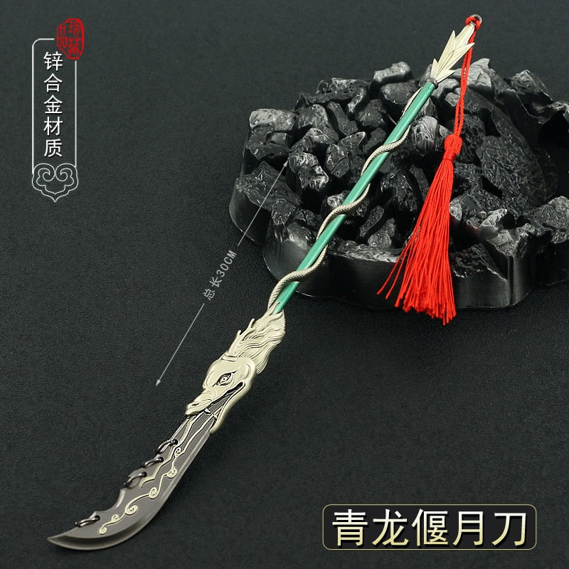 [30CM~11.81"] Falchion Guan Dao Ancient Chinese Metal Polearm Model Doll Equipment Accessories Dynasty Warriors Game Peripherals Ornament