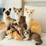 Stuffed Likelike Siamese cats Plush toy simulation American Shorthair Cute Cat Doll Pet Toys Home Decor Gift For Kids birthday