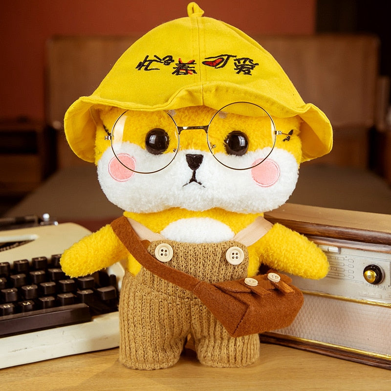 35CM Super Cute Tiger Plush Toys Kawaii Tiger with Glasses Sweater Backpack & Hat Plushie Dolls Lovely Xmas Valentine's Gift