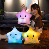 40*35cm Lovely Luminous Five-pointed Star Plush Toys Cute Led Glowing Colorful Stars Plushie Pillow Stuffed Soft Decor Gifts