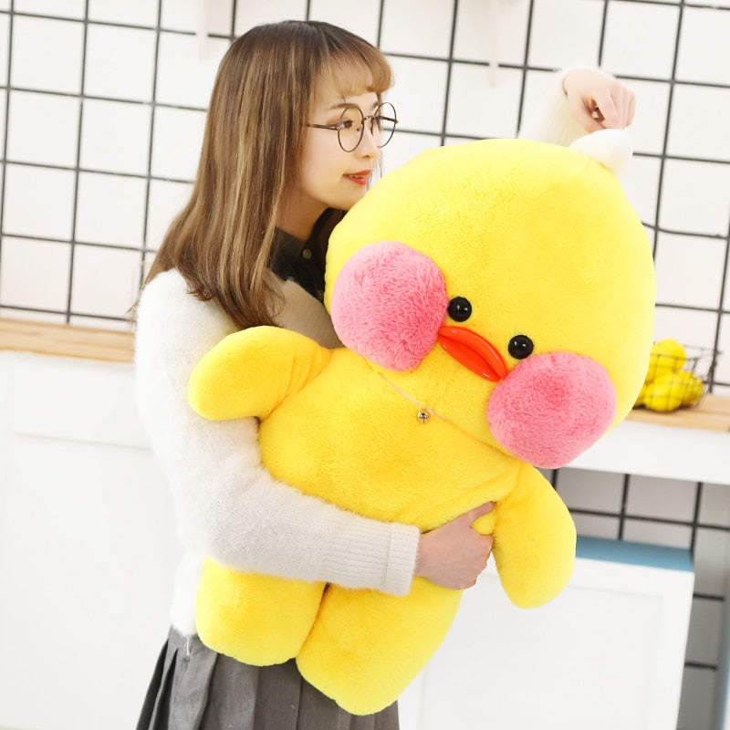 30/50/80cm Yellow LaLafanfan Kawaii Cafe Duck Plush Toy Cute Stuffed Doll Soft Animal Dolls Kids Toys Birthday Gift for Girl