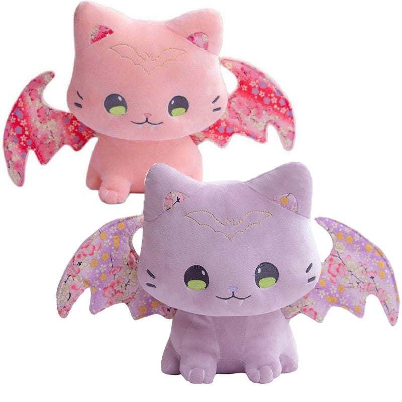 30/40CM Cute Pink Japanese Cherry Blossom Kimono Style Flying Wings Bat Plush Toy Stuffed Bats Plushies for Kids Birthday Gift