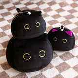 9/15cm Cartoon Black Cat Plush Toys Mini Size Animal Cat Dolls Lovely Keychain Pendant Toys Cute Finger Gift for Children Girls