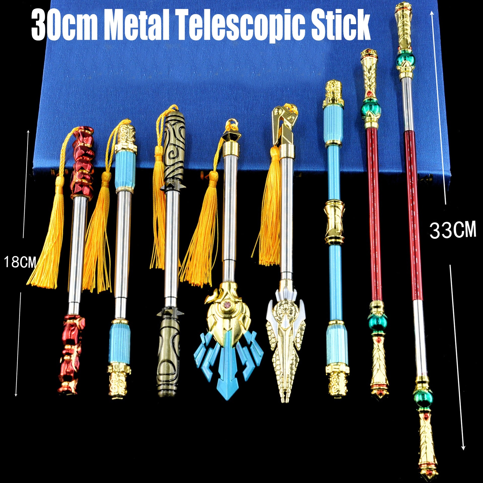 [30CM~11.81"] Metal Telescopic Stick Model Manga Anime Character Accessories Peripherals Toy Weapons Japanese Ninja Prop Collection Gift