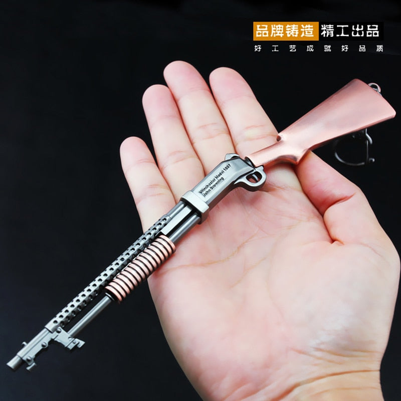 [18CM~7.08"] S1897 PUBG APEX CSGO Gun Game Peripheral Metal Weapon Model Keychain 1/6 Doll Equipment Accessories Ornament Decoration Boy
